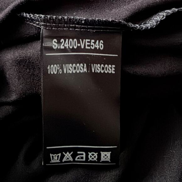 Isabel de Pedro Scarf Print Draped Dress Black US 6 Spain Avant Garde Art Deco - Picture 4 of 5